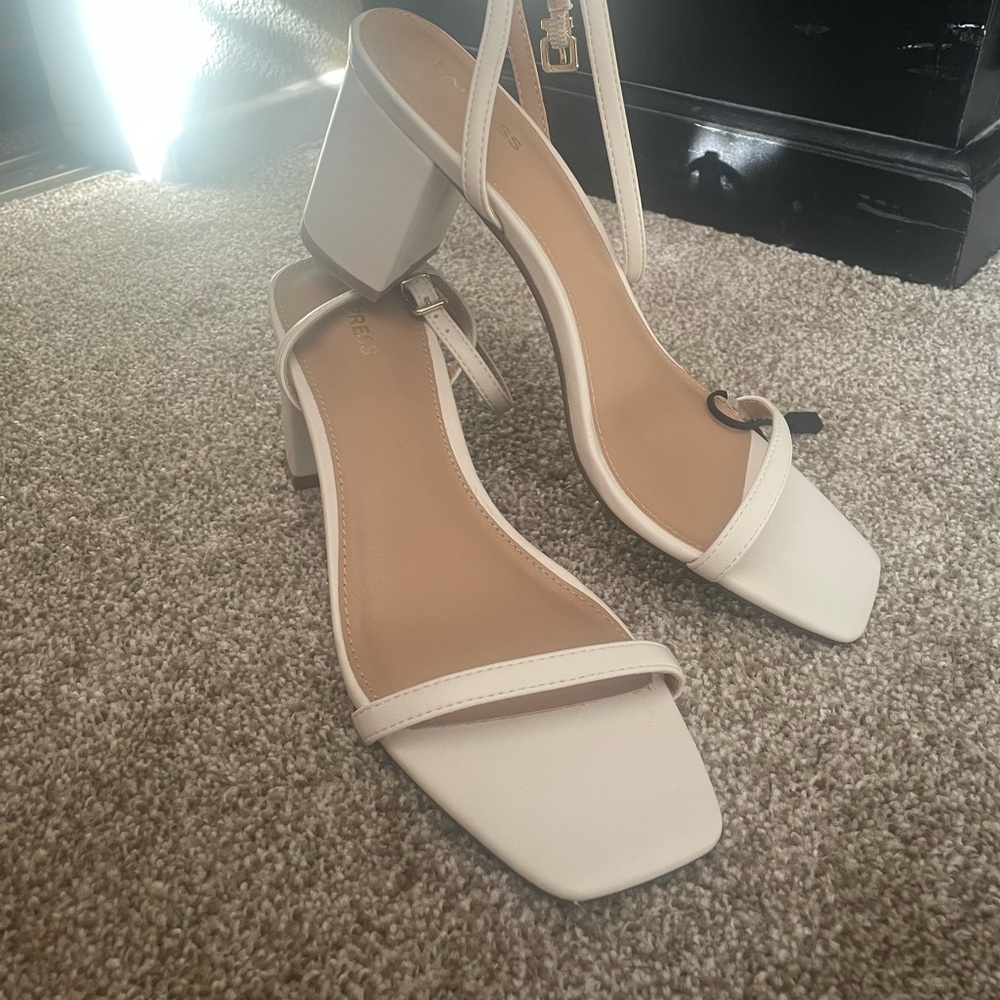 Express ivory block heel sandals